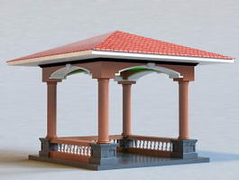 Square Pavilion 3d model preview
