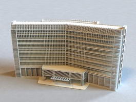 Modern Hotel Exterior 3d model preview