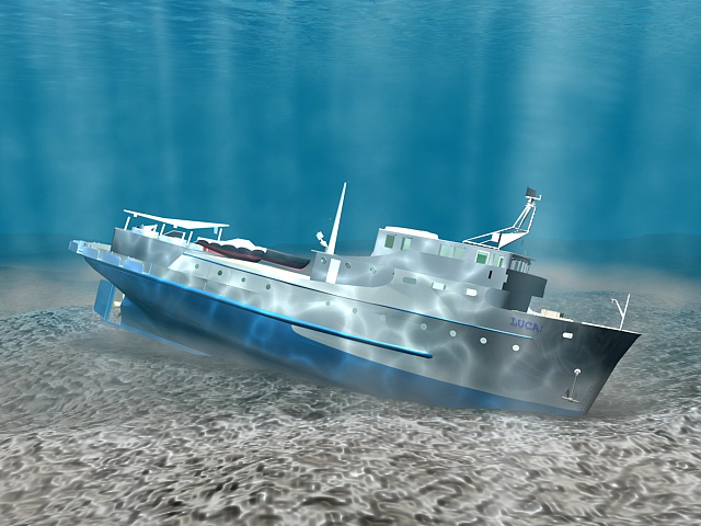 Underwater Shipwreck 3d rendering