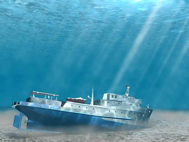 Underwater Shipwreck 3d rendering
