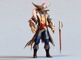 Male Pirate Captain 3d preview