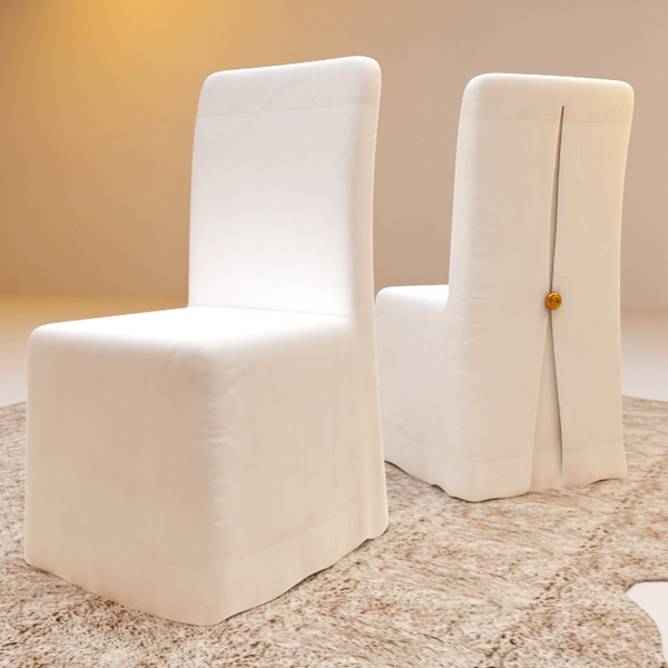 Fabric Dining Chairs 3d rendering