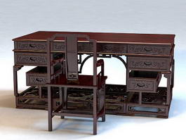 Chinese Antique Writing Desk 3d preview