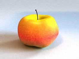 Red and Yellow Apple 3d model preview
