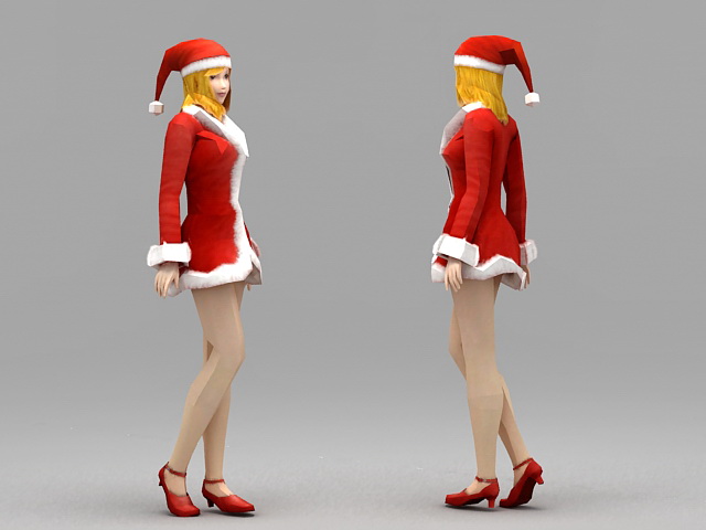 Merry Christmas Girl 3d rendering