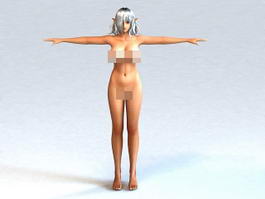 Anime Elf Girl Body 3d model preview