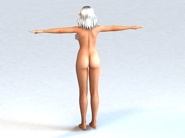 Anime Elf Girl Body 3d rendering