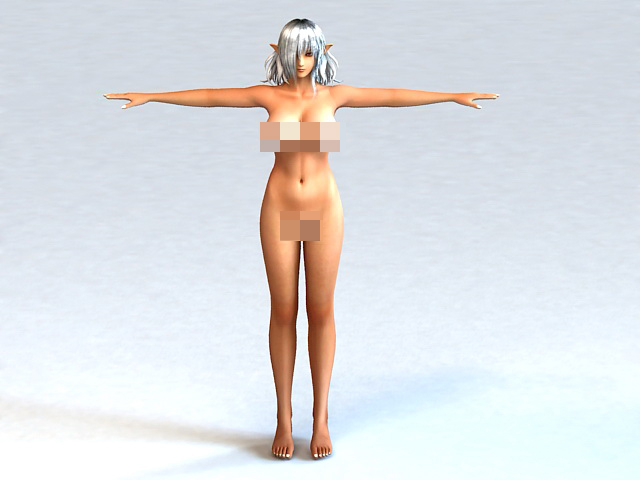 Anime Elf Girl Body 3d rendering