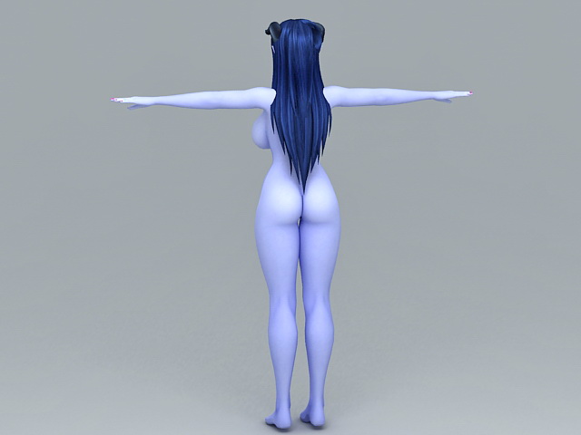 Naked Devil Girl 3d rendering