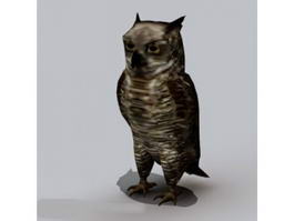 Horned Owl 3d model preview