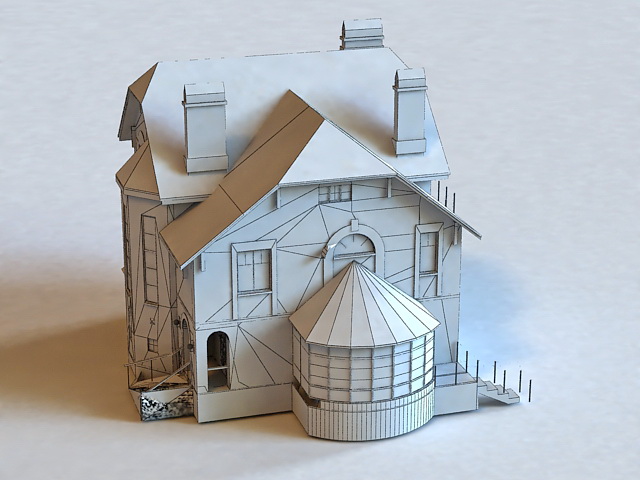 Typical English House 3d rendering