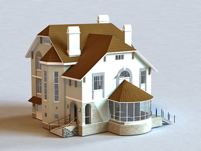 Typical English House 3d model 3ds Max files free download ...