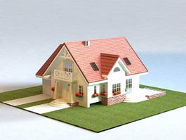 Small Suburban House 3d model preview
