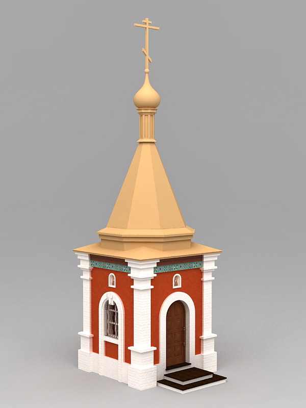 Small Country Church 3d rendering