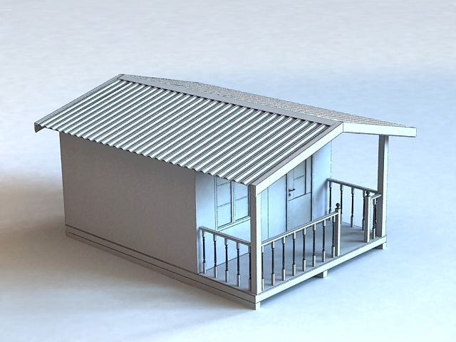 Small Brick Cabin 3d rendering