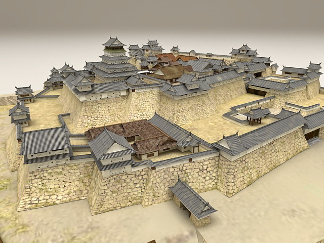 Ancient China Castle 3d rendering