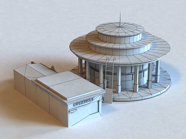 Metro Train Station Exterior 3d rendering