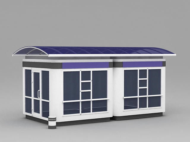 School Bus Stop Shelter 3d rendering