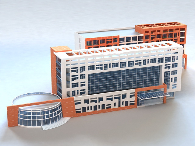 Modern Urban Hospital Buildings 3d rendering