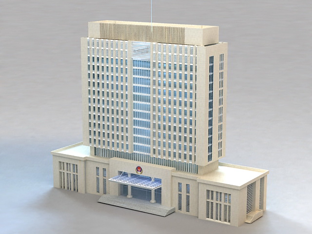 Chinese Police Headquarter 3d rendering