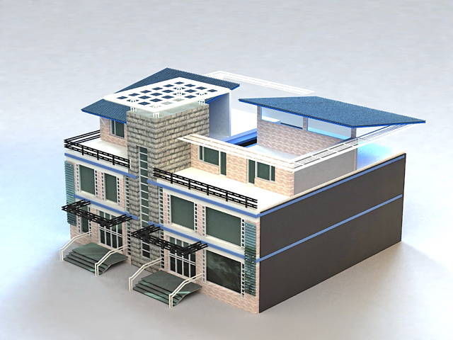 Modern Townhome 3d rendering