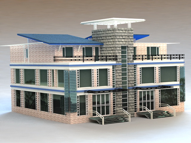 Modern Townhome 3d rendering