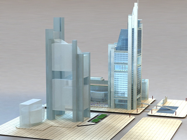 Commercial Complexes 3d rendering