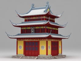 Ancient Chinese Temple 3d model preview