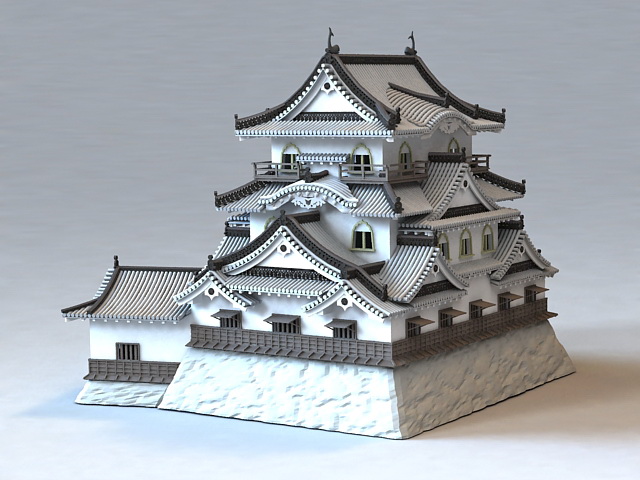 Ancient Japanese Temples 3d rendering