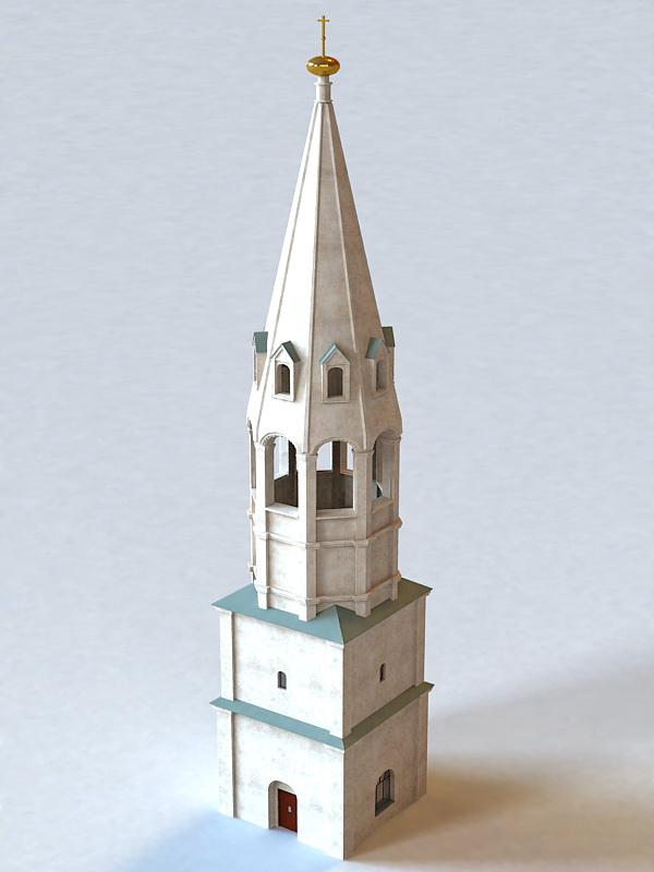 Medieval Bell Tower 3d rendering