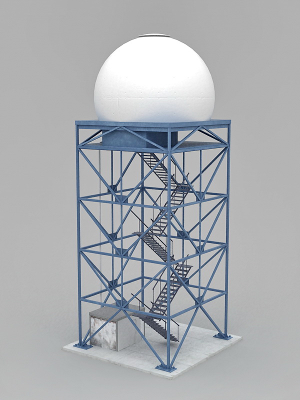 Industrial Water Tower 3d rendering