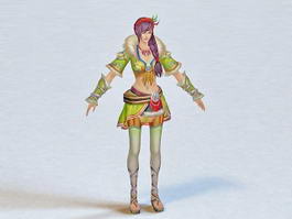 Anime Warrior Princess 3d model preview