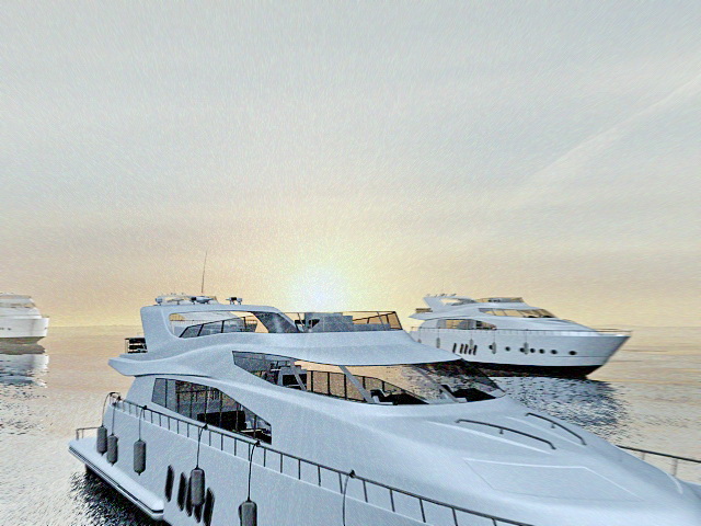 Yacht Party in the Ocean 3d rendering