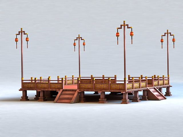 Chinese Martial Arts Fighting Arena 3d rendering