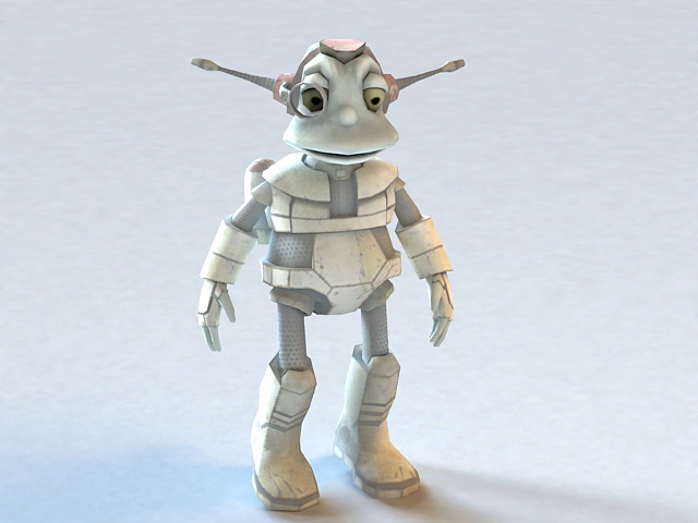 Cute Alien Animated & Rigged 3d rendering