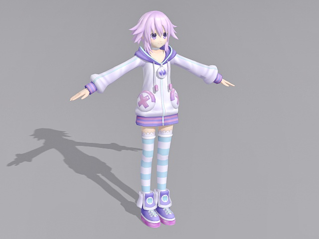 Anime Girl with Pink Hair 3d model 3ds Max,Object files free download ...