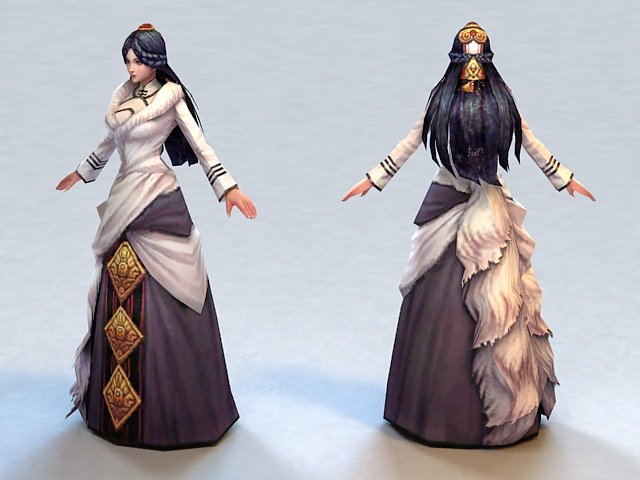 Ancient Chinese Clothing Woman 3d rendering