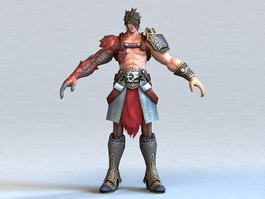 Human Male Warrior Rigged and Animated 3d model preview