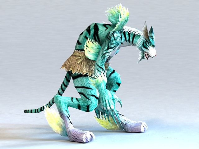 Humanoid Tiger 3d rendering
