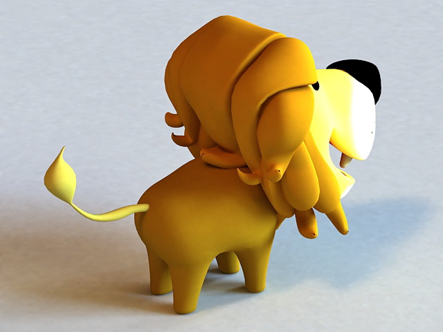 Little Cartoon Lion Rigged 3d model Autodesk FBX,Maya,Object files free