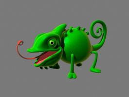 Cartoon Chameleon Rigged 3d model preview