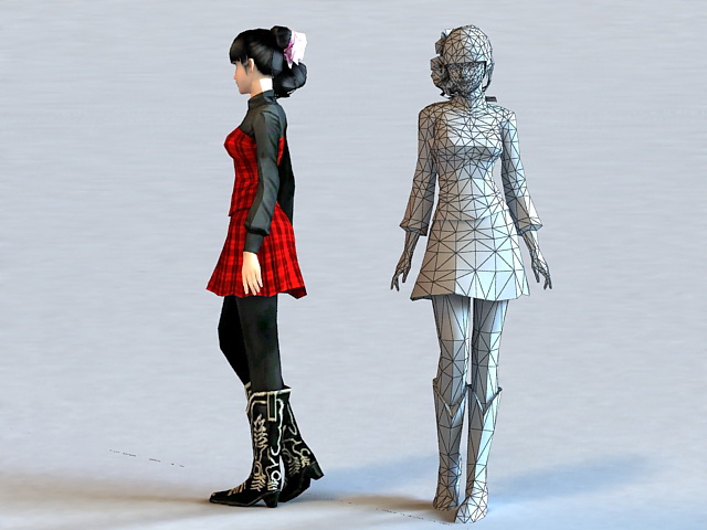 Chinese Fashion Girl 3d rendering