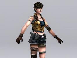 Female Soldier Art 3d model preview