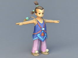 Ancient Chinese Peasant Boy 3d model preview