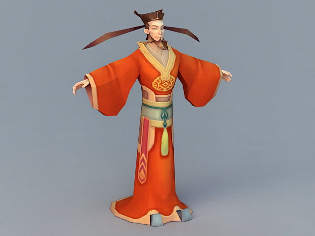 Song Dynasty Official 3d rendering