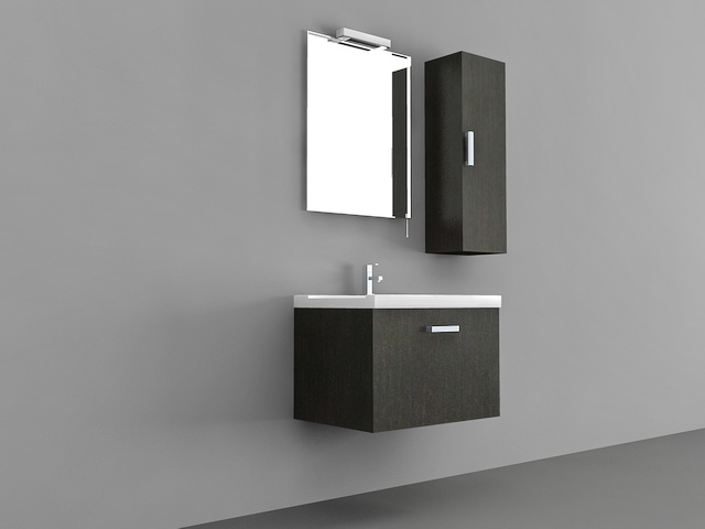 Wall Mount Bathroom Vanity Cabinet 3d rendering