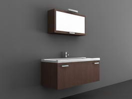 Wall Mount Bathroom Sink Cabinet 3d model preview