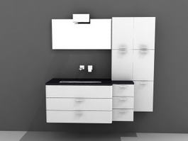 Modern Single Sink Bathroom Vanity 3d model preview