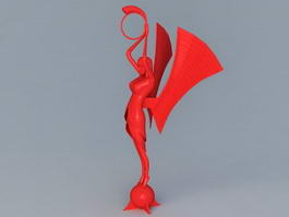 Abstract Woman Figurine 3d model preview
