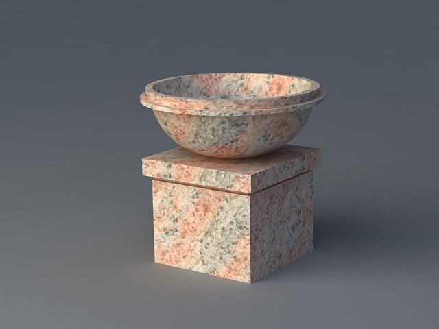 Granite Flower Pot 3d rendering